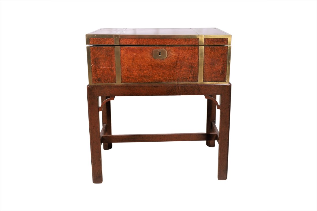 Burled and Brass Bound Captains Desk (1 of 5)
