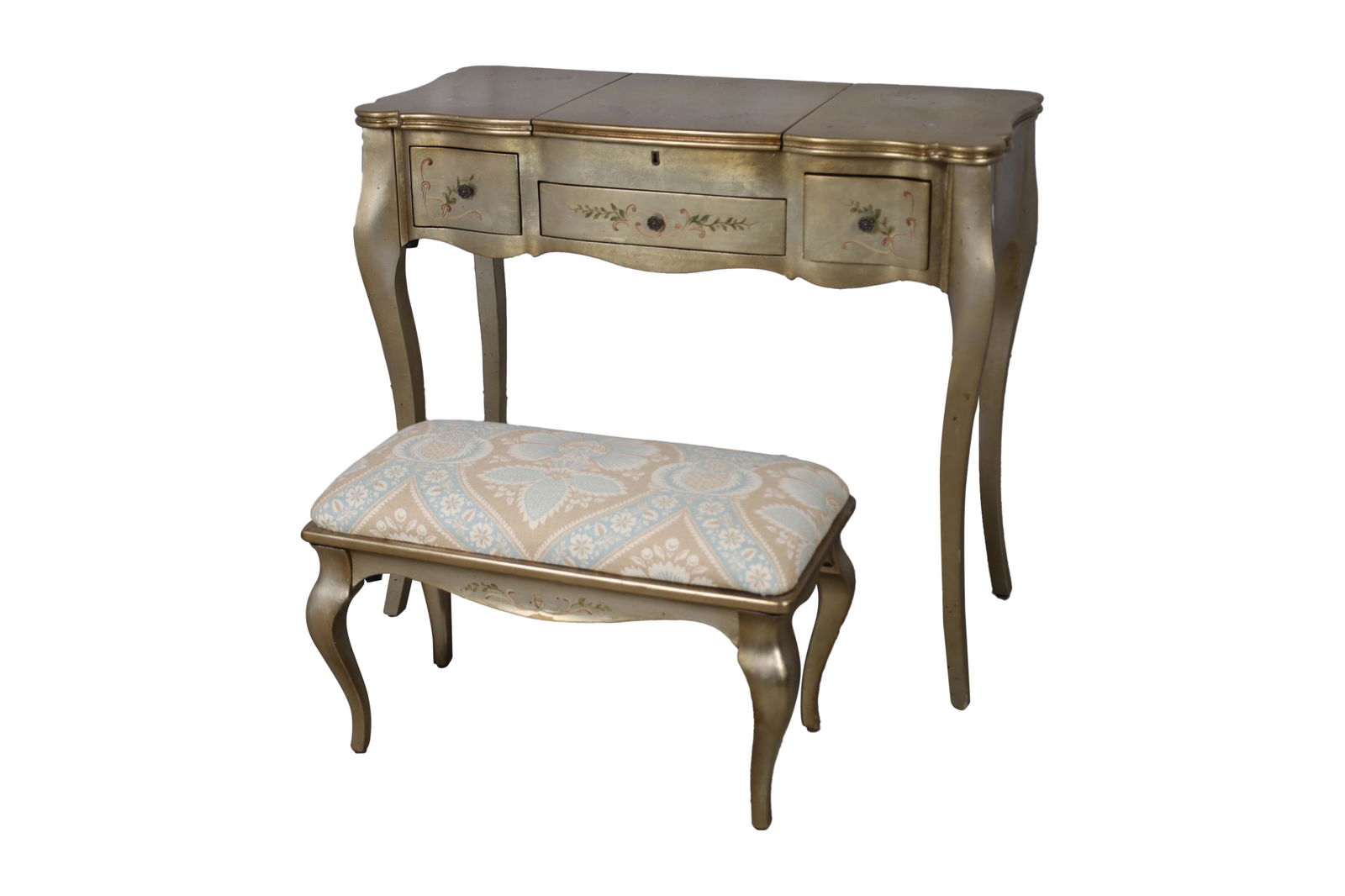 Pulaski Gold Leaf Vanity and Bench (1 of 4)