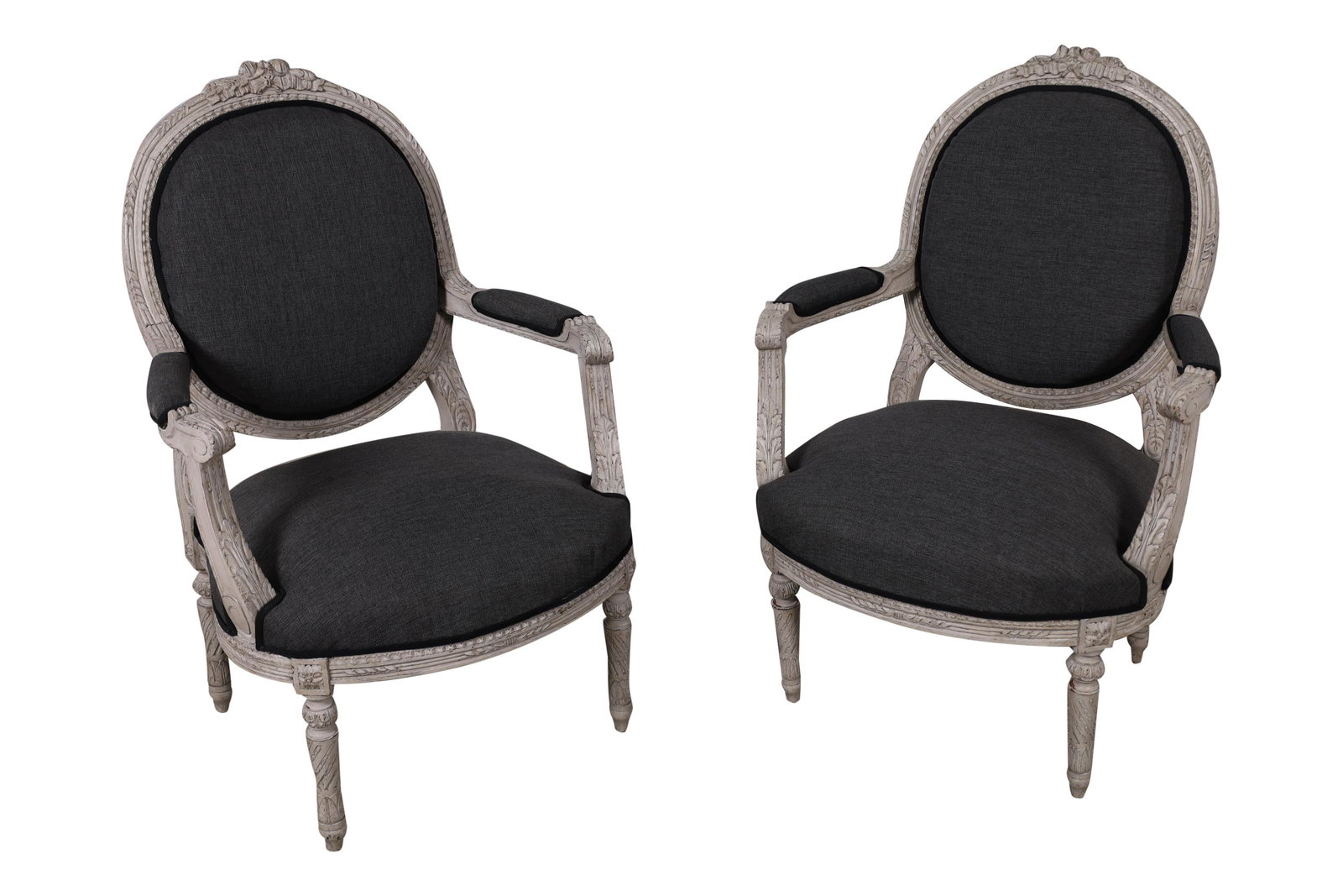 Louis XVI Roccoco Arm Chairs - Pair: Louis XVI roccoco arm chairs, pair. Dimensions - 41" x 26" x 25"