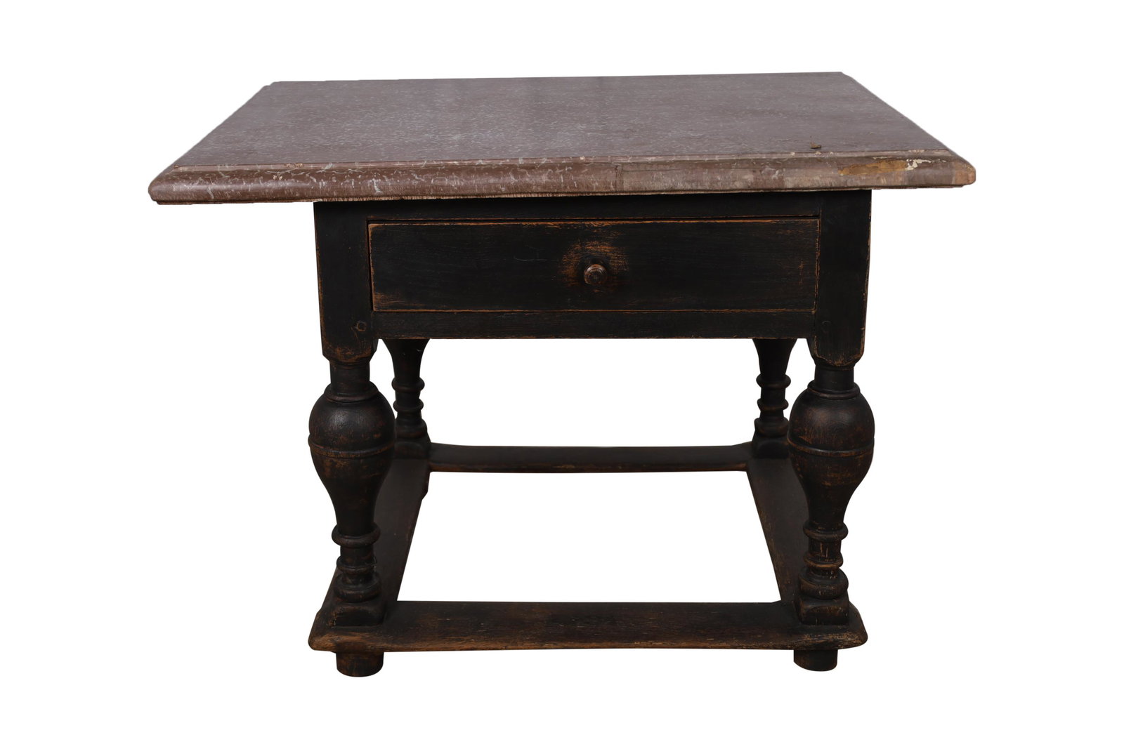 18th Century Swedish Baroque Stone Top Table: 18th century Swedish Baroque stone top table. Dimensions - 30" x 41" x 30"