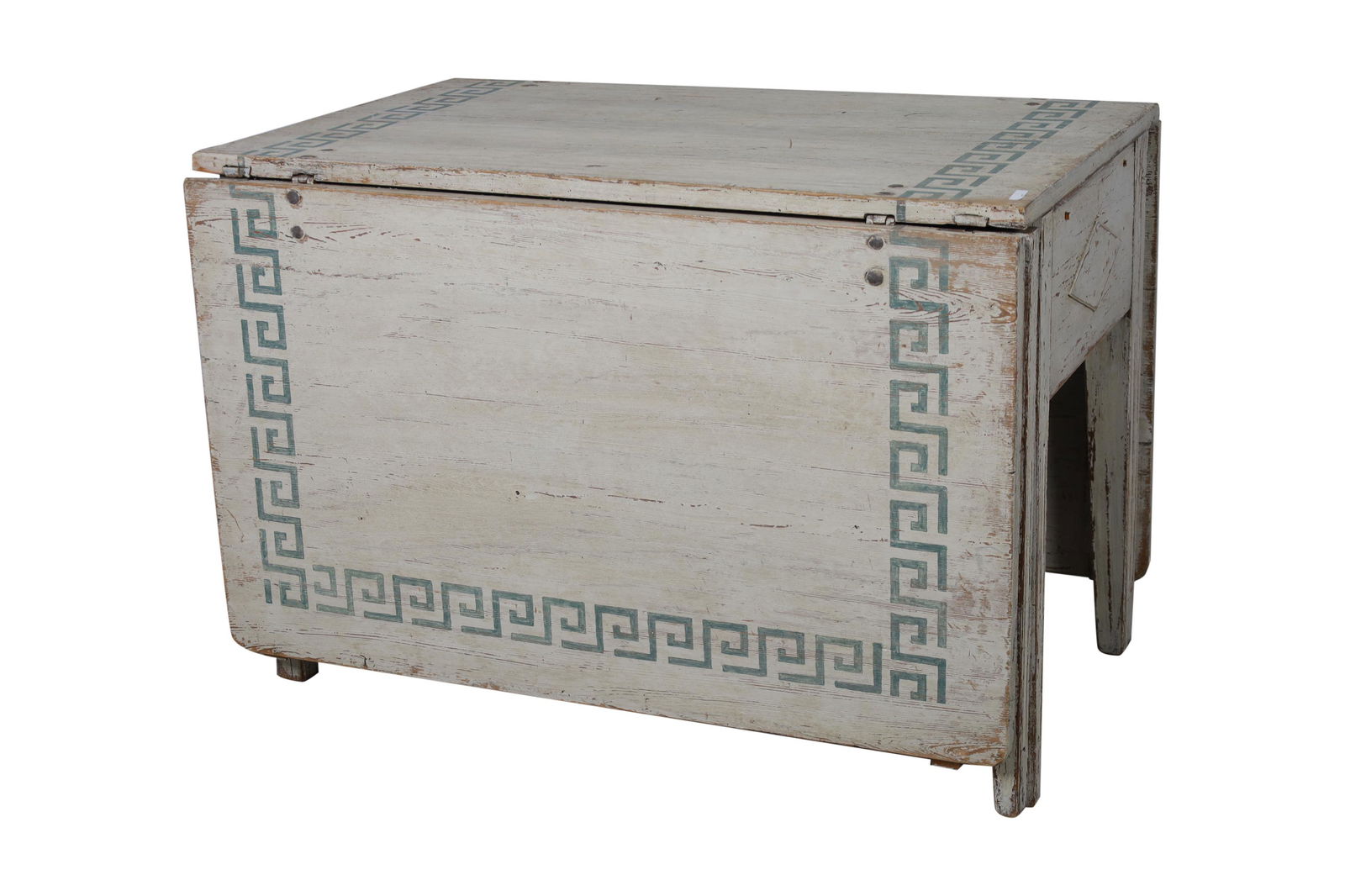 Antique Swedish Painted Drop Leaf Table: Antique Swedish painted drop leaf table. Dimensions - 29" x 26" x 42" drop leaves-24.5"