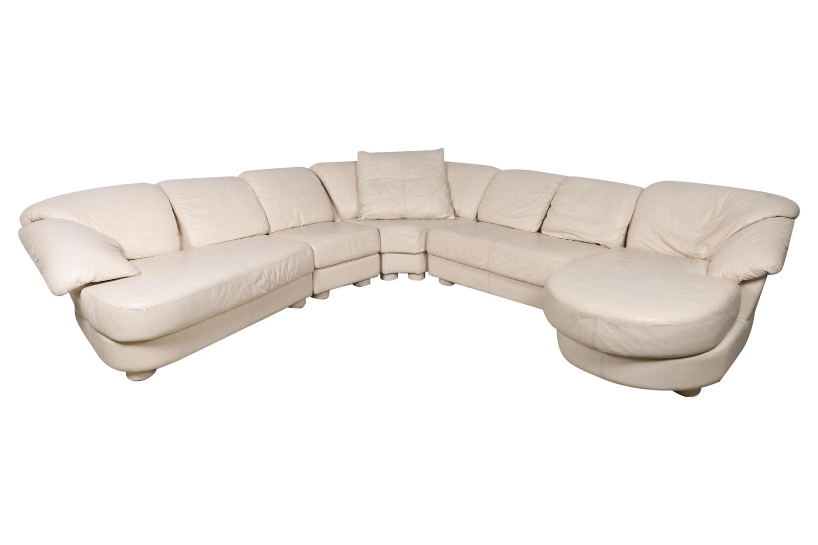 White Leather Sectional Sofa (1 of 4)