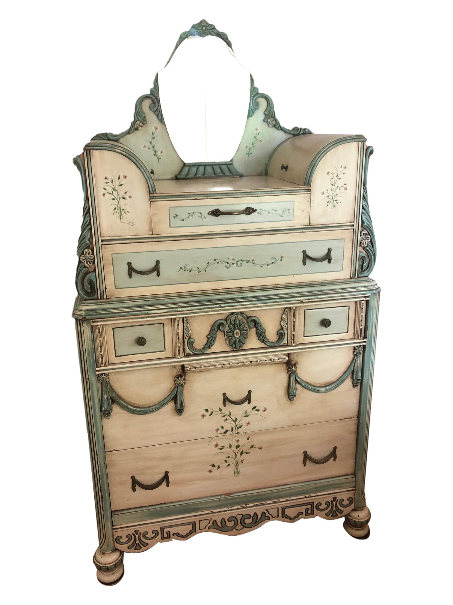 Painted Art Deco Chest (1 of 3)