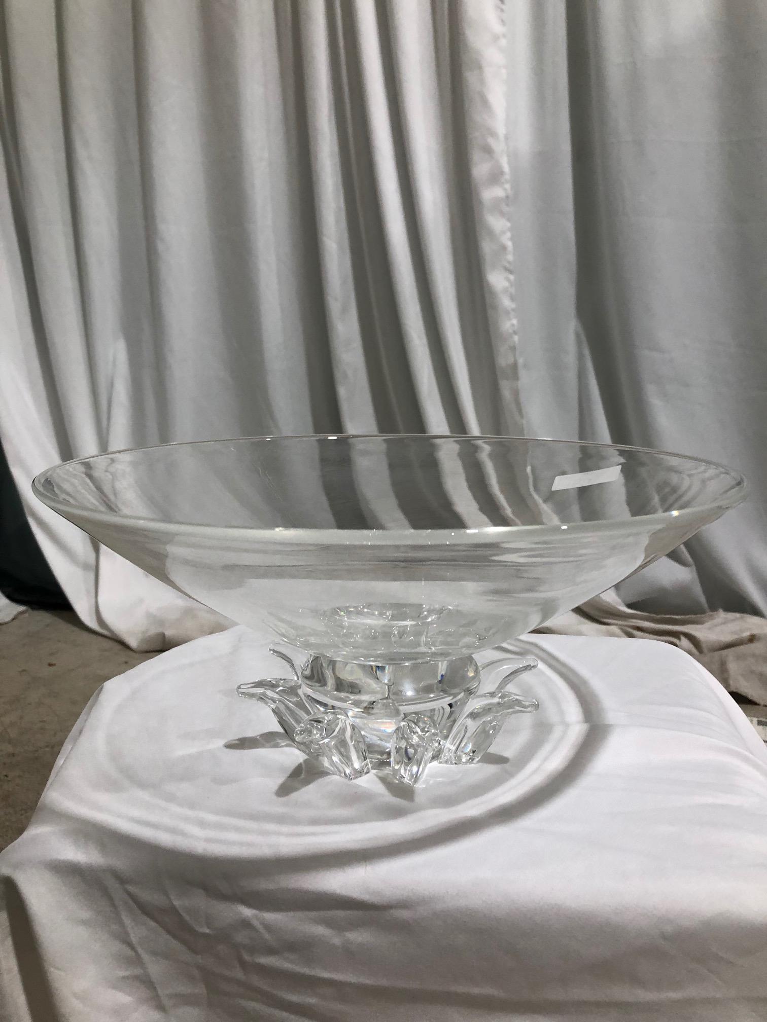 Signed Steuben Crystal Bowl: Signed Steuben crystal bowl. Dimensions - 6" x 13"
