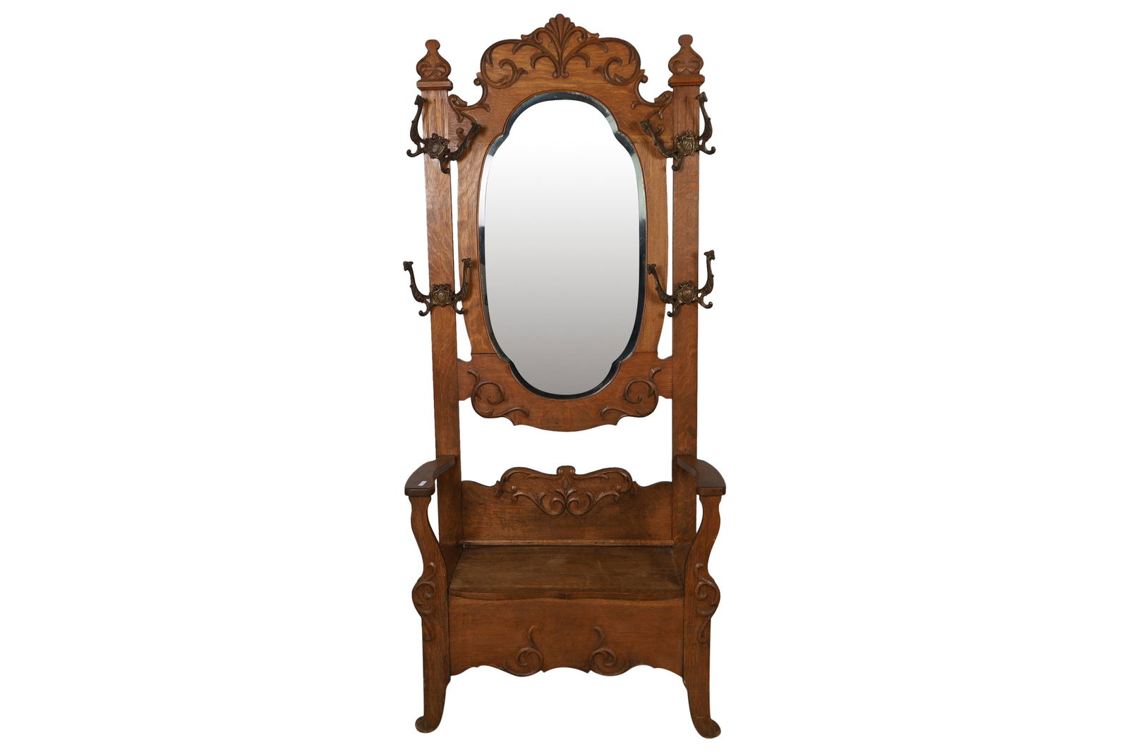 Victorian Oak Hall Rack (1 of 3)