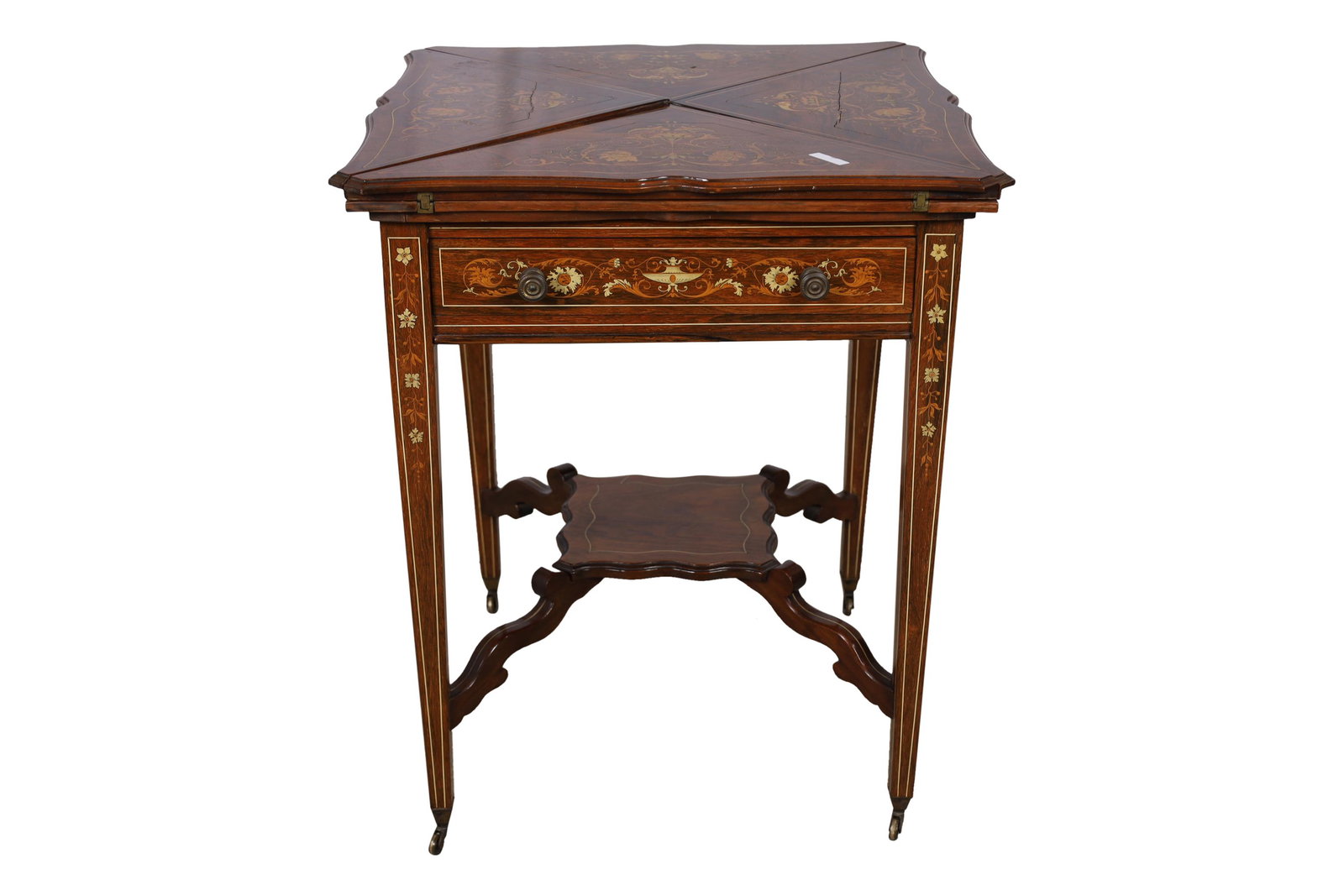 Victorian Handkerchief Game Table: Victorian Handkerchief Game Table. Dimensions - closed-29" x 24"