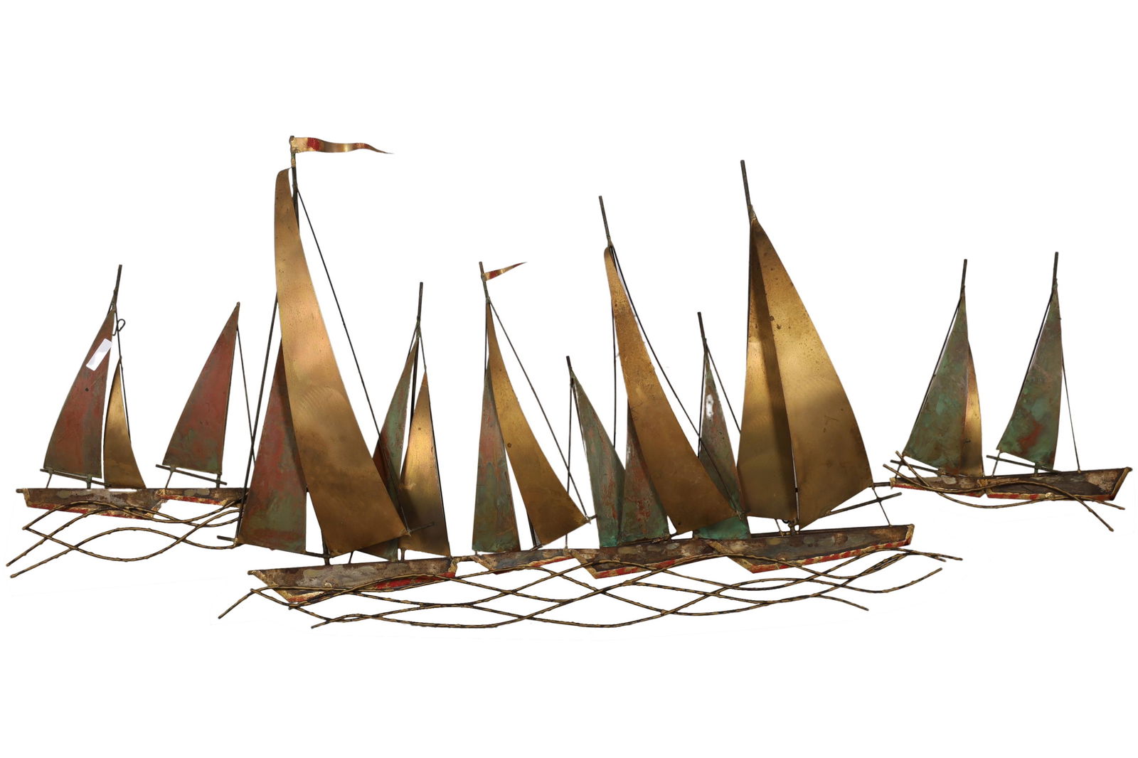 Signed Curtis Jere Sailboat Regatta Wall Plaque: Signed C.Jere Sailboat Regatta Wall Plaque. Dimensions in Inches 25x64x5