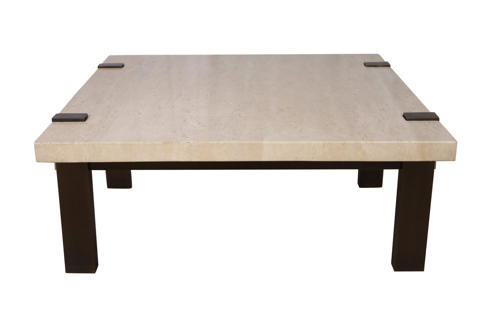Bronze and Travertine Marble Coffee Table (1 of 5)