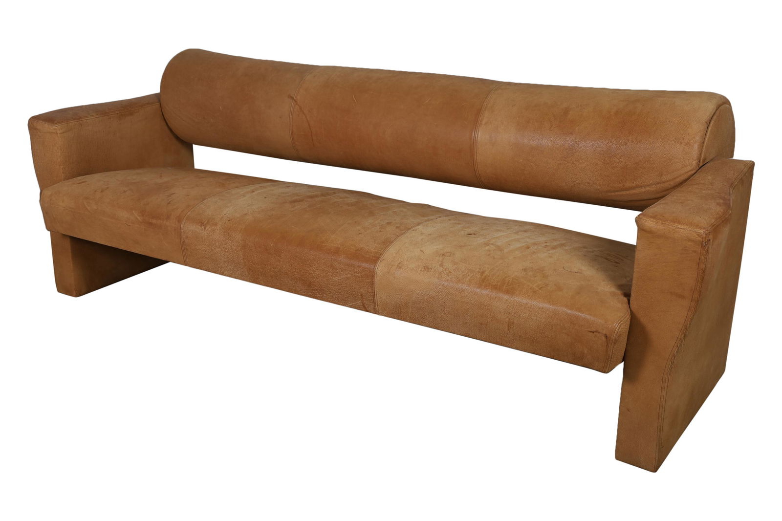 60's Leather Floating Bolster Back Sofa (1 of 4)