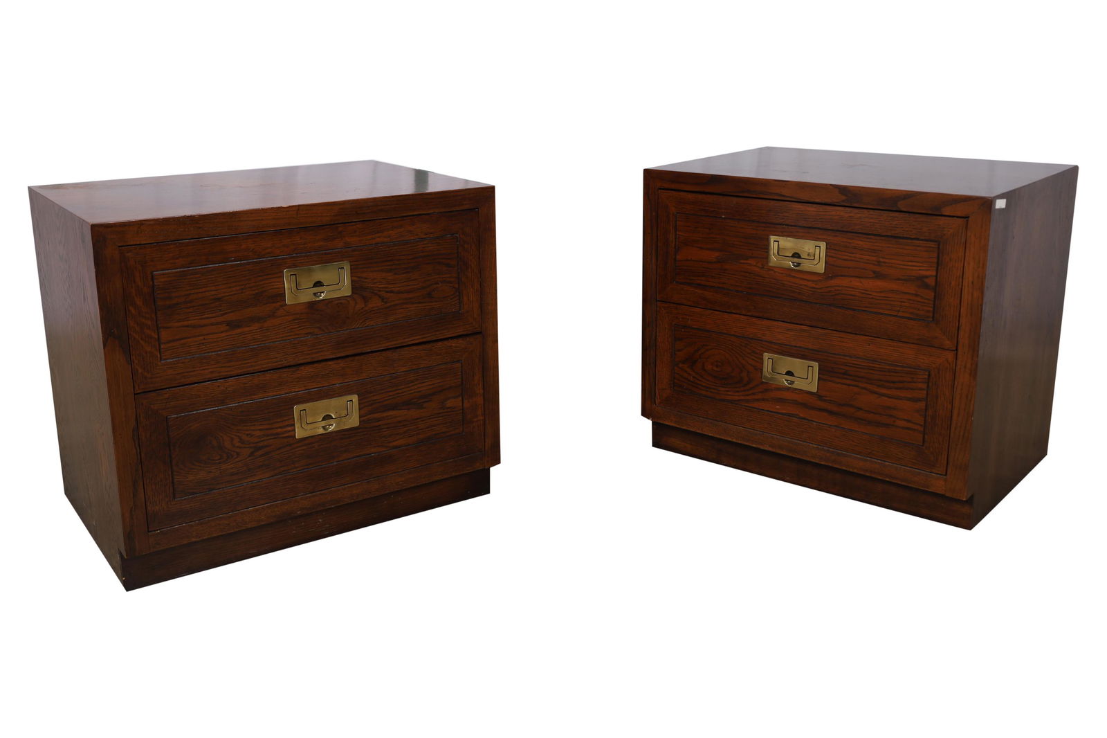 Henredon - Campaign Style End Stands - Pair (1 of 3)