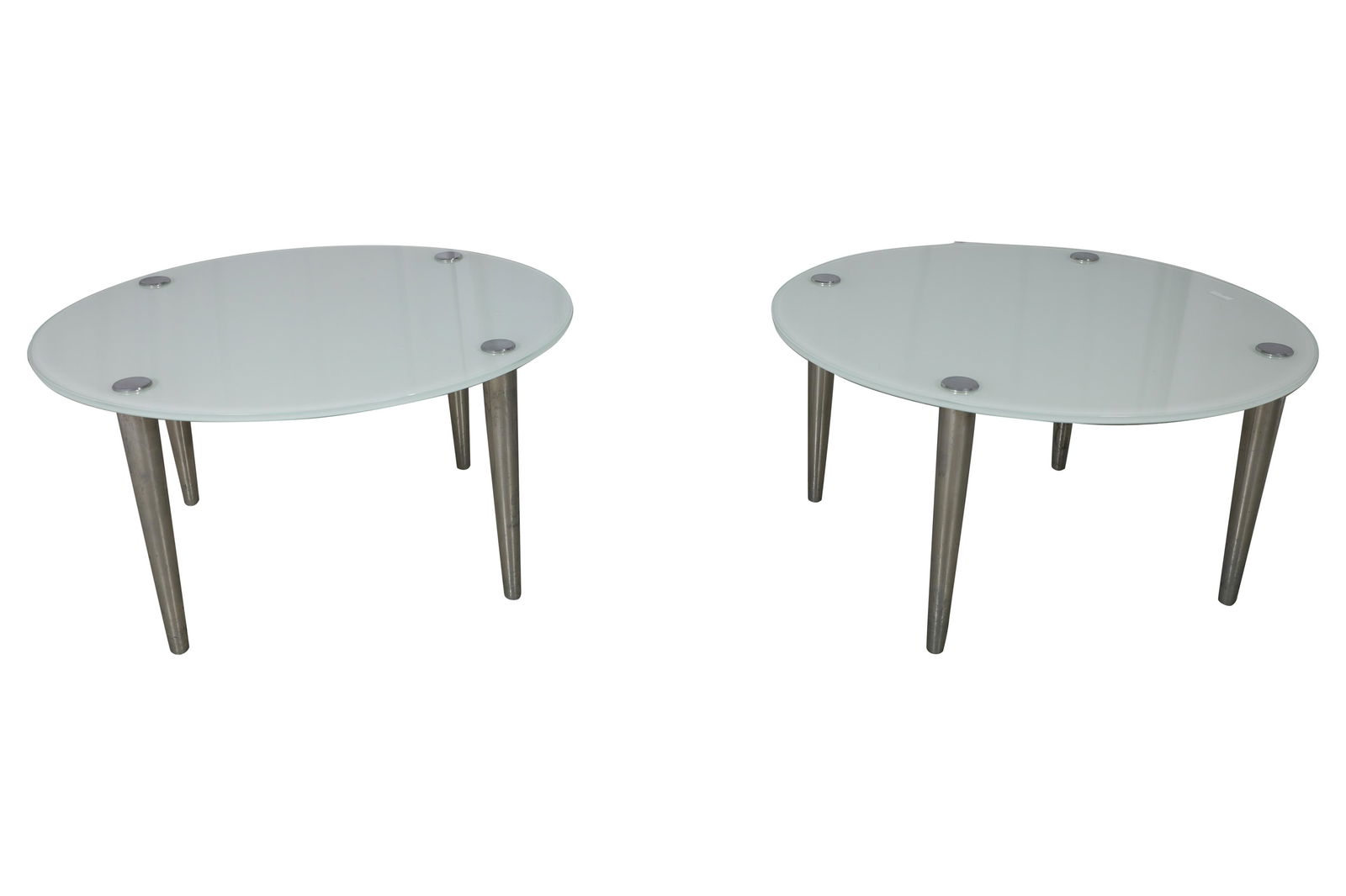Frosted Glass Side Tables - Pair (1 of 4)