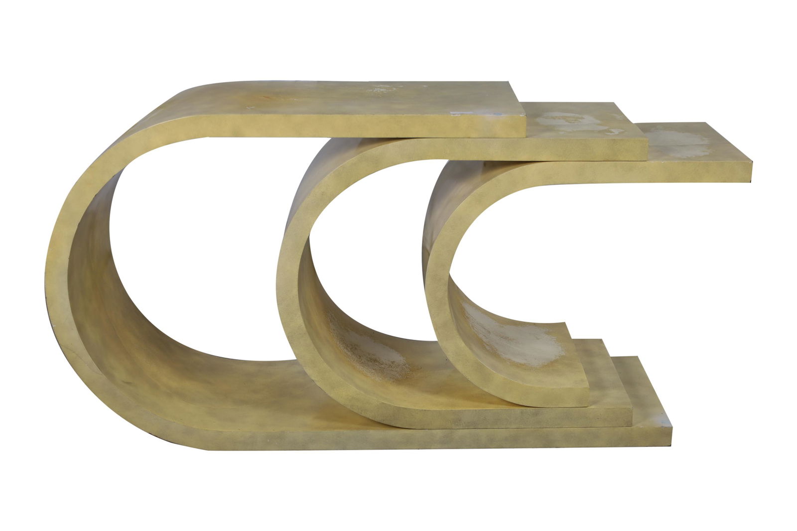 Karl Springer Style Faux Goatskin Console (1 of 5)