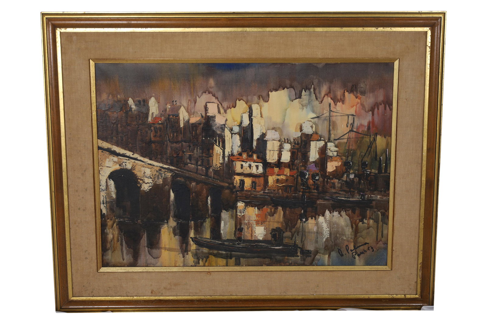 Max Azeglio DiPalma - "Paris" Oil on Canvas: Max Azeglio DiPalma - "Paris" Oil on Canvas signed. Dimensions 29x37x2