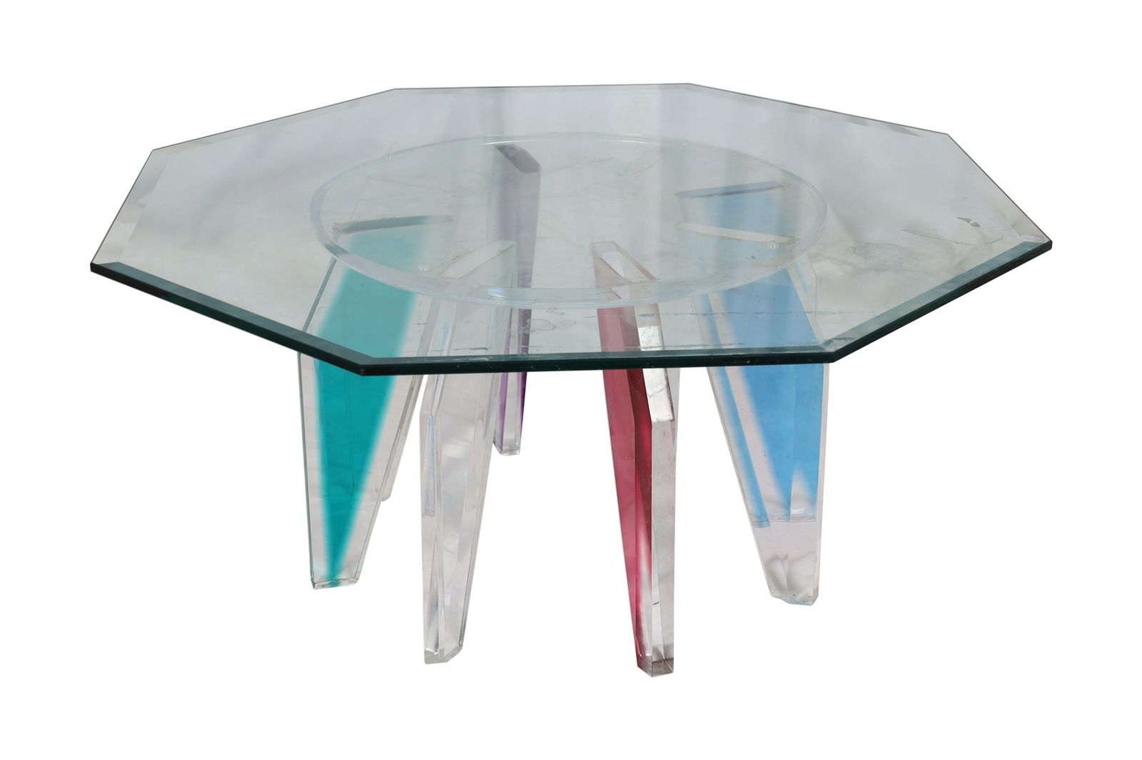 Shlomi Haziza (Attr.) - Lucite Coffee Table: Shlomi Haziza (Attr.) - multicolor Lucite Coffee Table. Dimensions 16x36