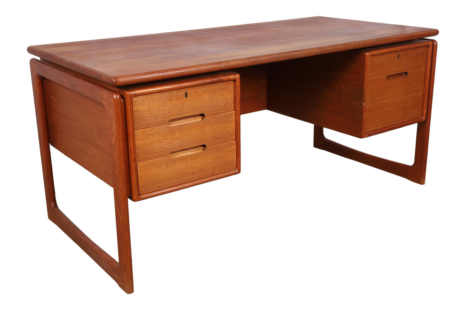 Dyrlund - Danish Teak Executive Desk: Dyrlund - Danish Teak Executive Desk. Dimensions 28.5x61.5x30