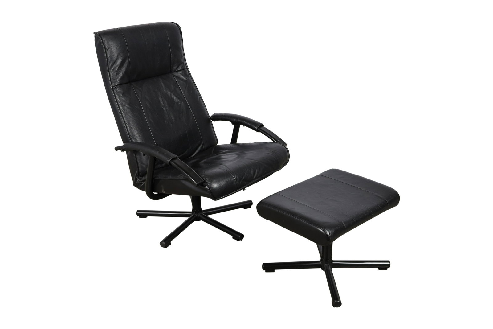 Kebe Danish Reclining Lounge Chair & Ottoman: Signed Kebe Danish reclining lounge chair and ottoman Dimensions 38x26x28