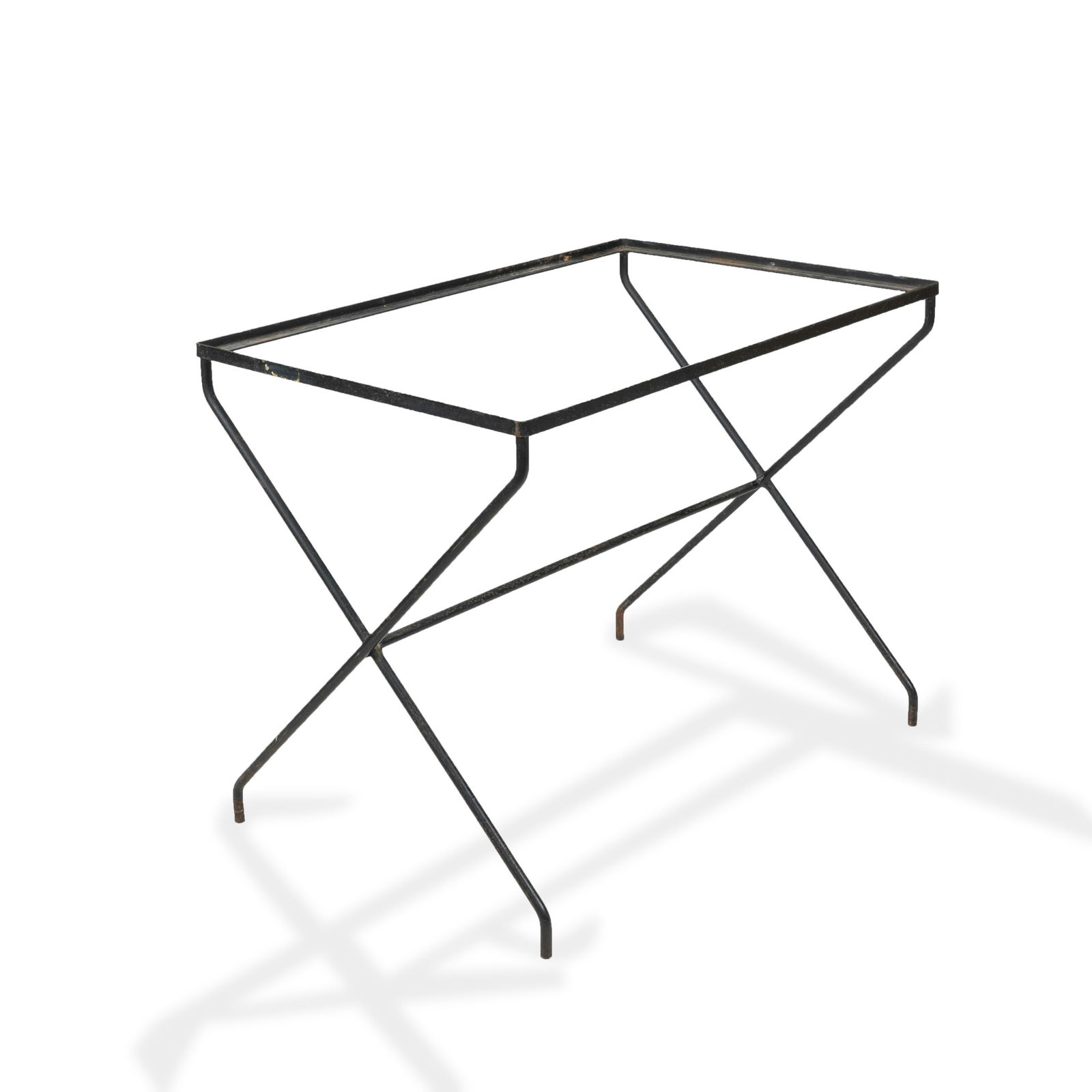 Arbuck Style Iron Table Base: An iron table base in the manner of Arbuck / George Nelson. Dimensions 29" x 36" x 24"