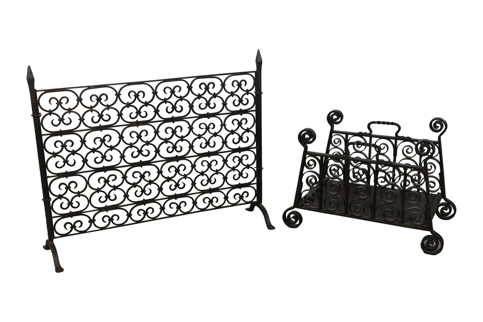 Arts & Crafts Fire Screen and Log Holder (1 of 3)