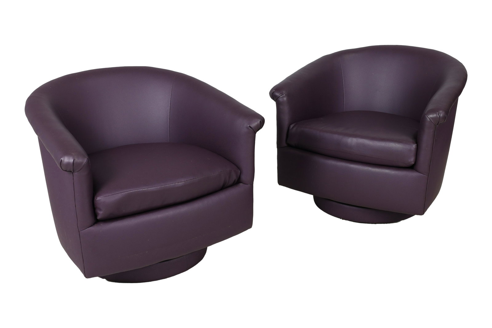 Milo Baughman Style Swivel Chairs - Pair (1 of 6)
