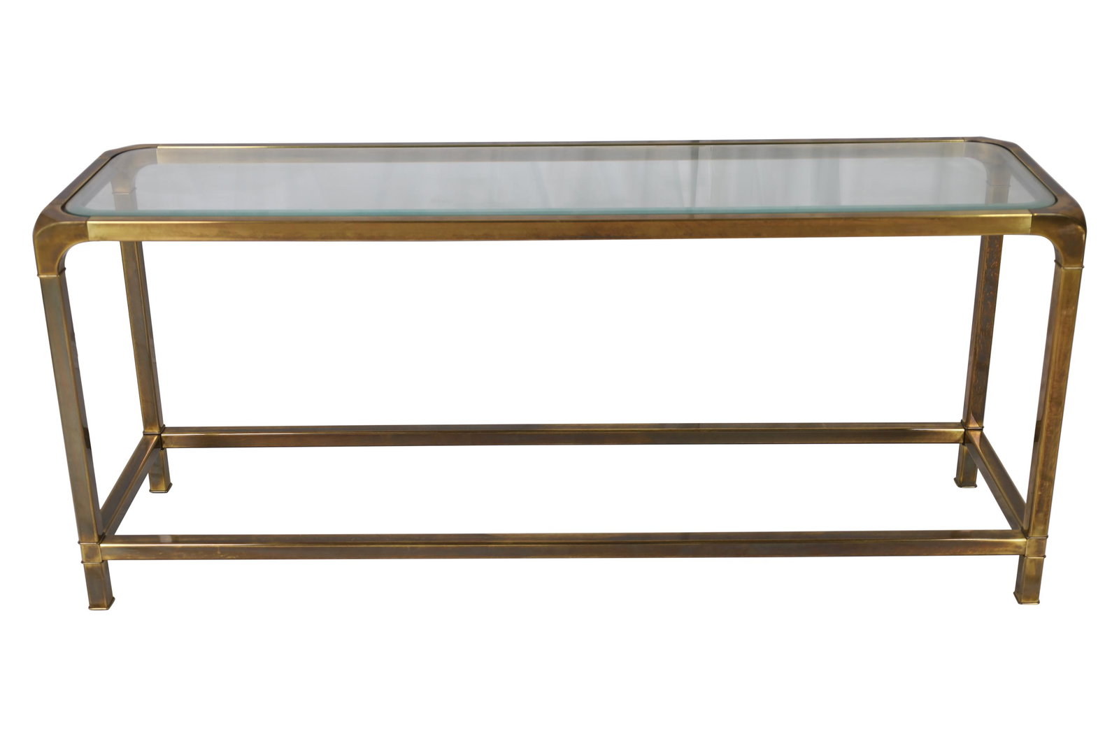 Brass and Glass Sculpted Console Table (1 of 2)