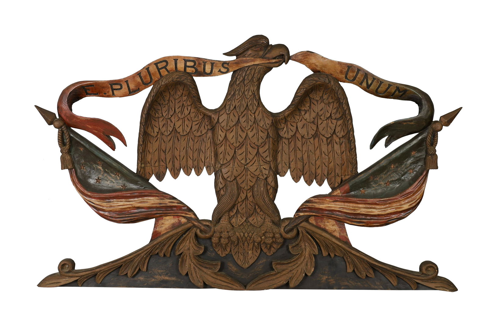 E Plurisbus Unum Carved Wooden Eagle (1 of 4)