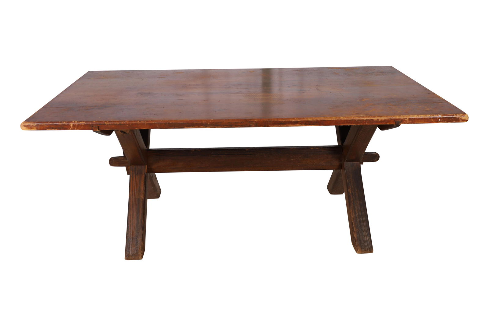 Antique Pine Trestle Table (1 of 5)