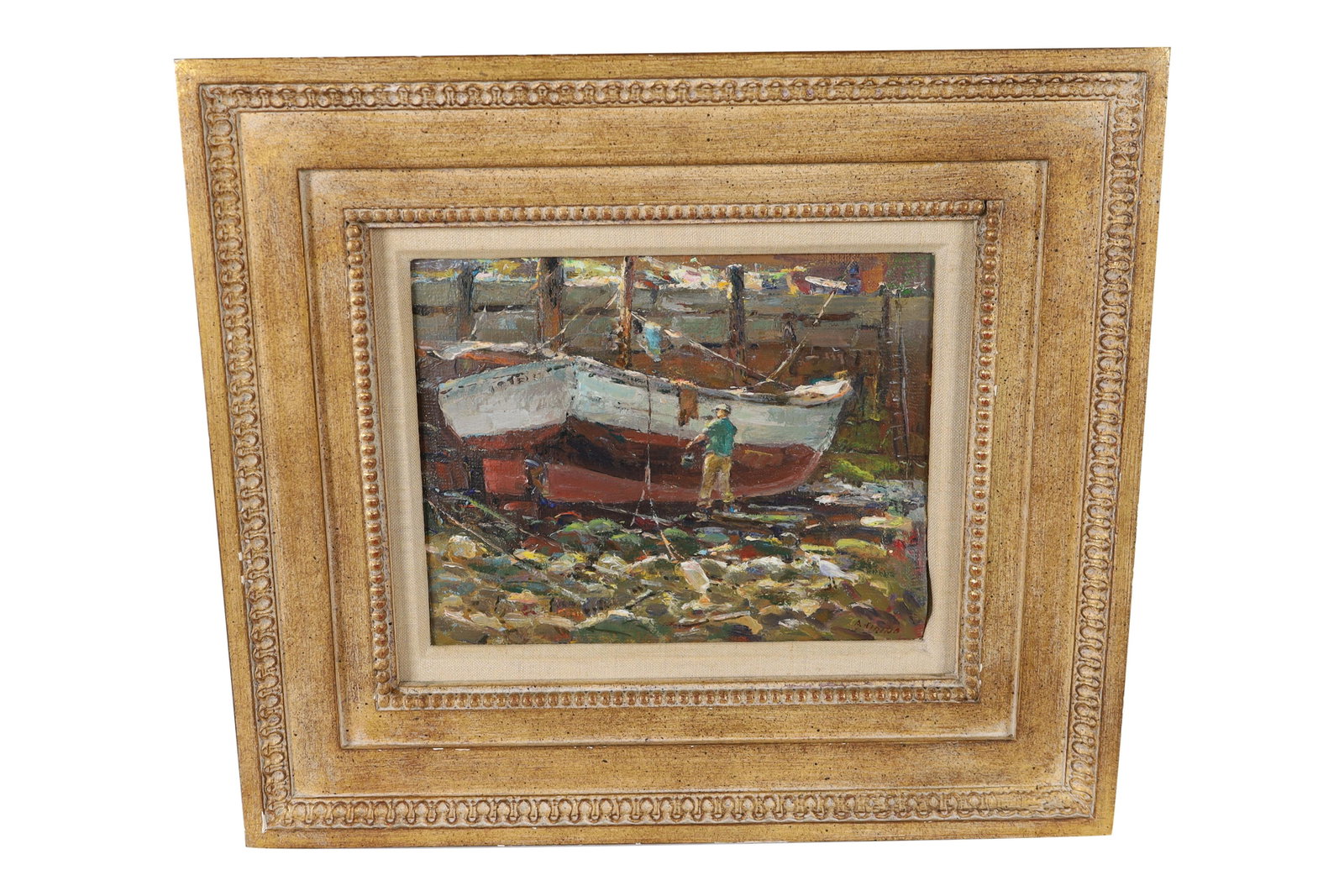 Antonio Cirino - Fishing Boats Oil: Antonio Cirino - Fishing Boats Oil Signed. Dimensions 15x17