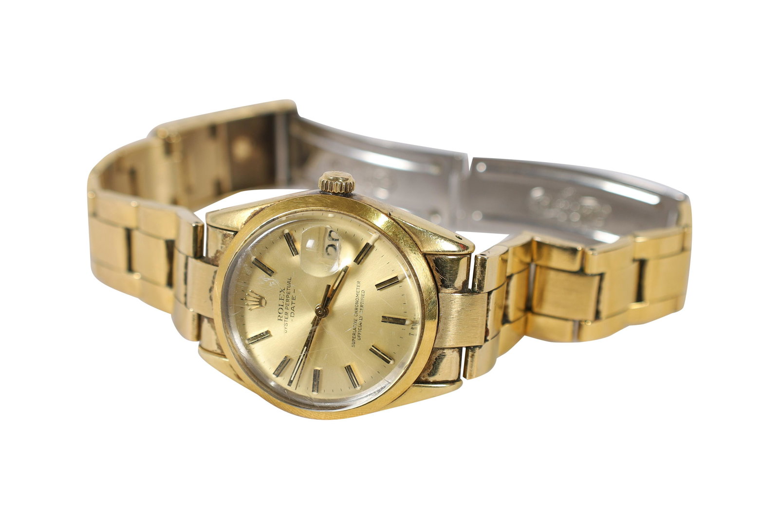 Mens Rolex Watch with Gold Plated Band: Mens Rolex Watch with Gold Plated Band.