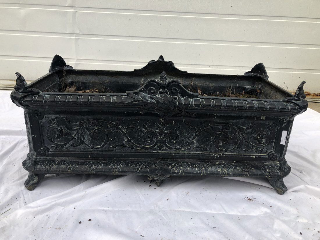 Ornate Cast Iron Planter (1 of 3)