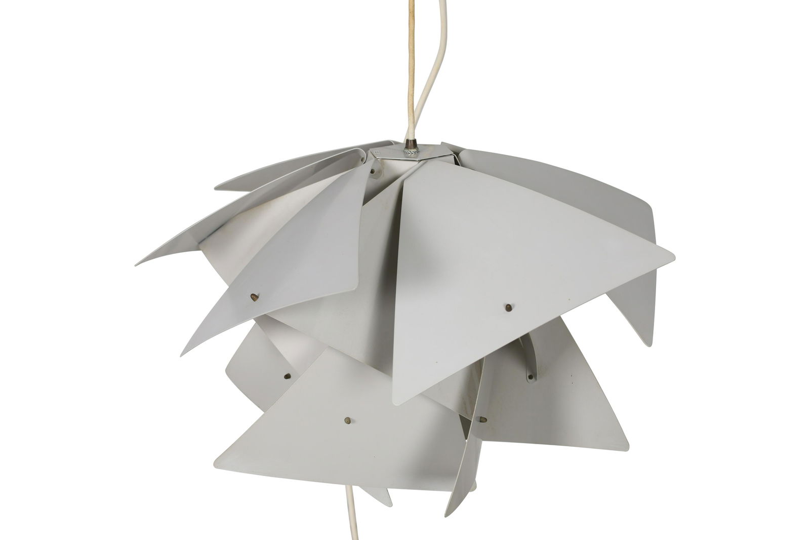 Preben Dal "Trigon" Pendant Lamp: A hanging Preben Dal "Trigon" Pendant lamp. Dimensions 16x25