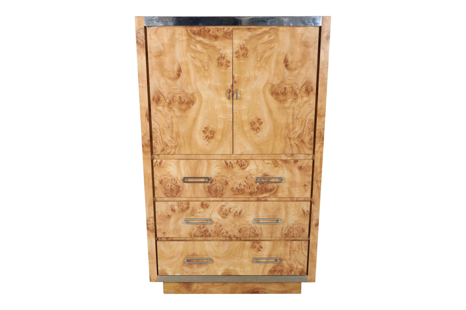 80's Laminate Burl Style High Chest (1 of 6)