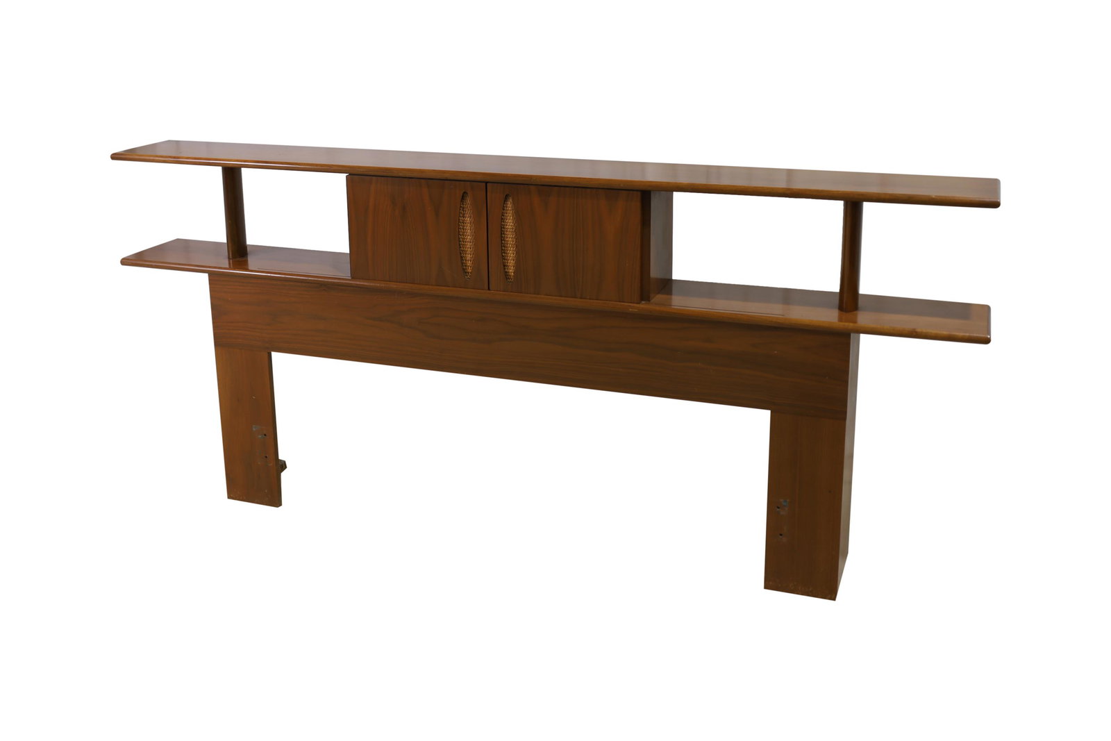 Cavalier- Headboard: A headboard with rattan accented pulls by Cavalier. Dimensions:37x83x9.5 Rail holes:51