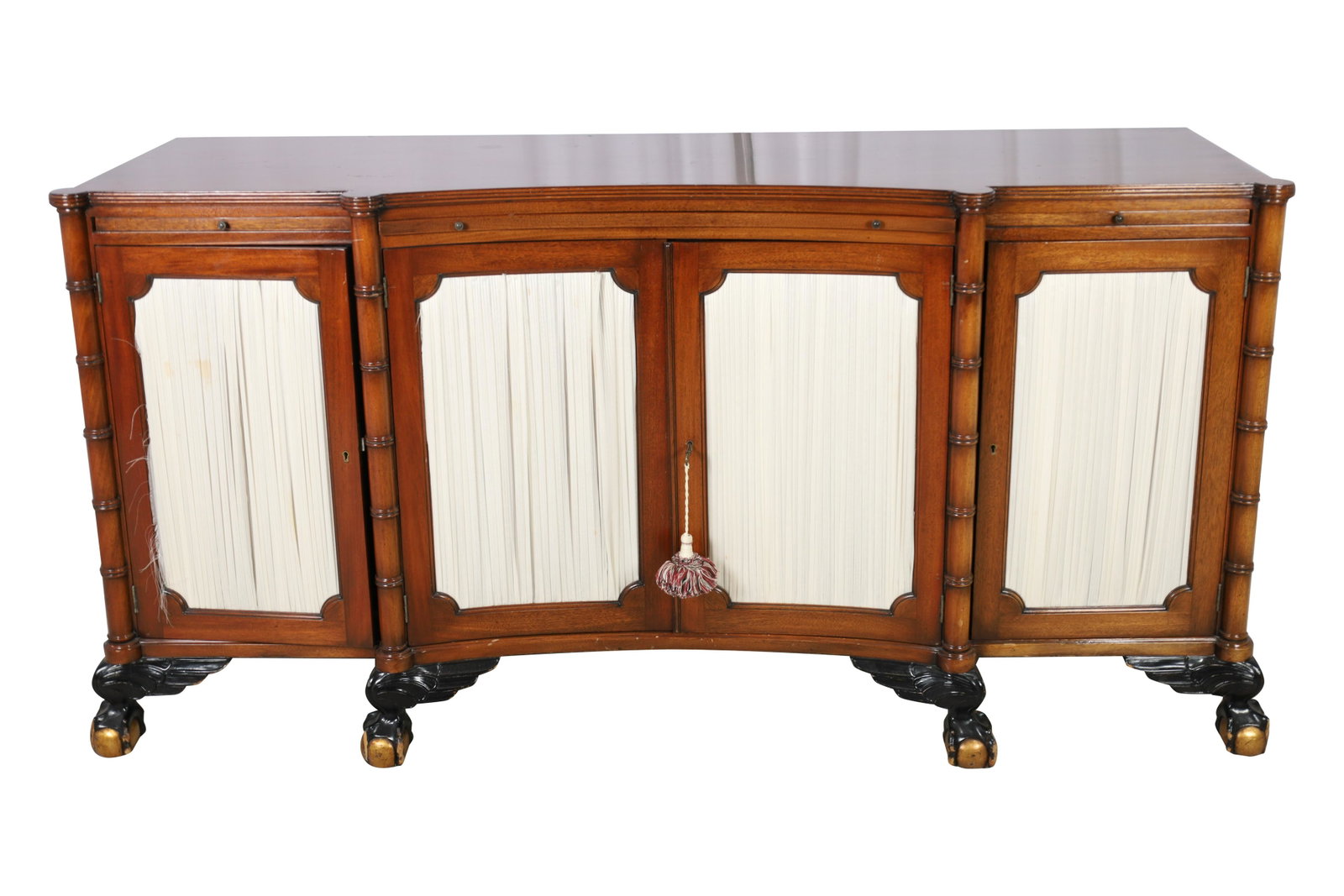 Mahogany Regency Ball & Claw Credenza: Mahogany Regency Ball & Claw Credenza. Dimensions 36x69.5x20.5
