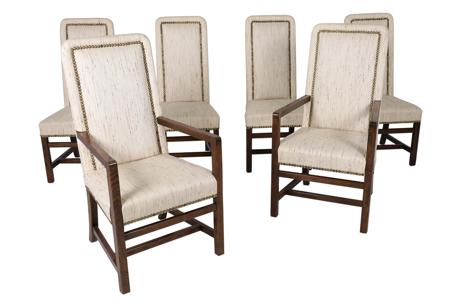 Oak Nail Head Dining Chairs - 6 (1 of 4)