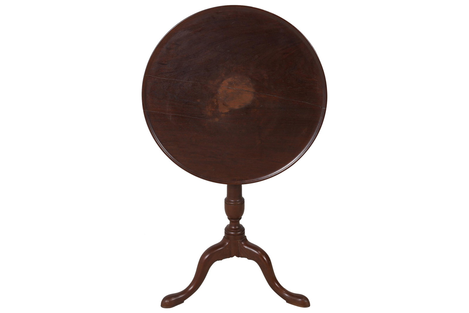 Antique Mahogany Tilt Top Table: Antique Mahogany Tilt Top Table. Dimensions 26.5x22