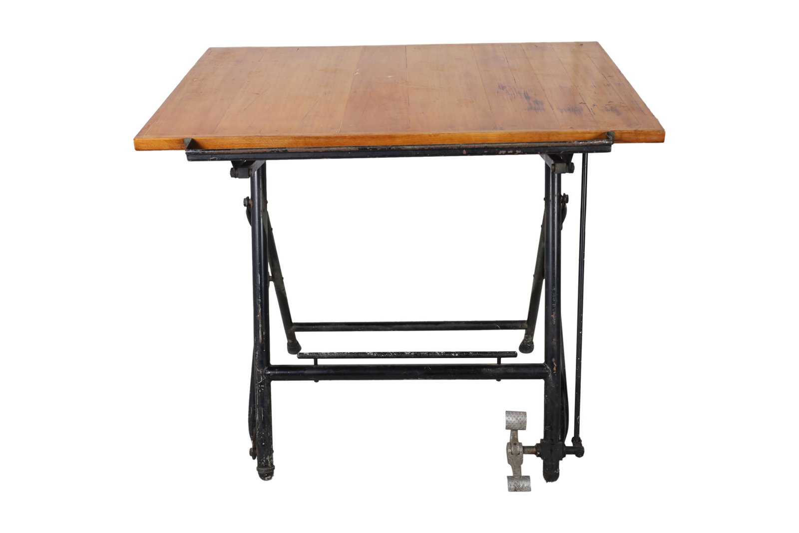 Wood and Metal Drafting Table: Wood and Metal Drafting Table. Dimensions 33x35.5x28