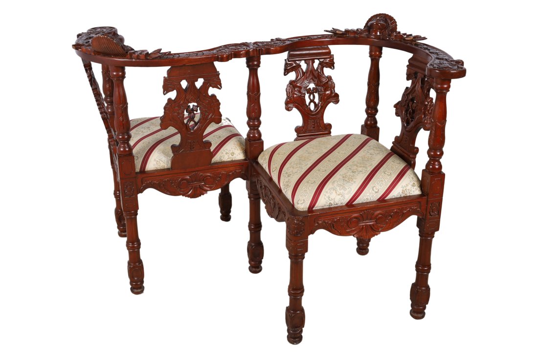 Mahogany Tete-A-Tete: Mahogany Tete-A-Tete. Dimensions 34.5x48x37