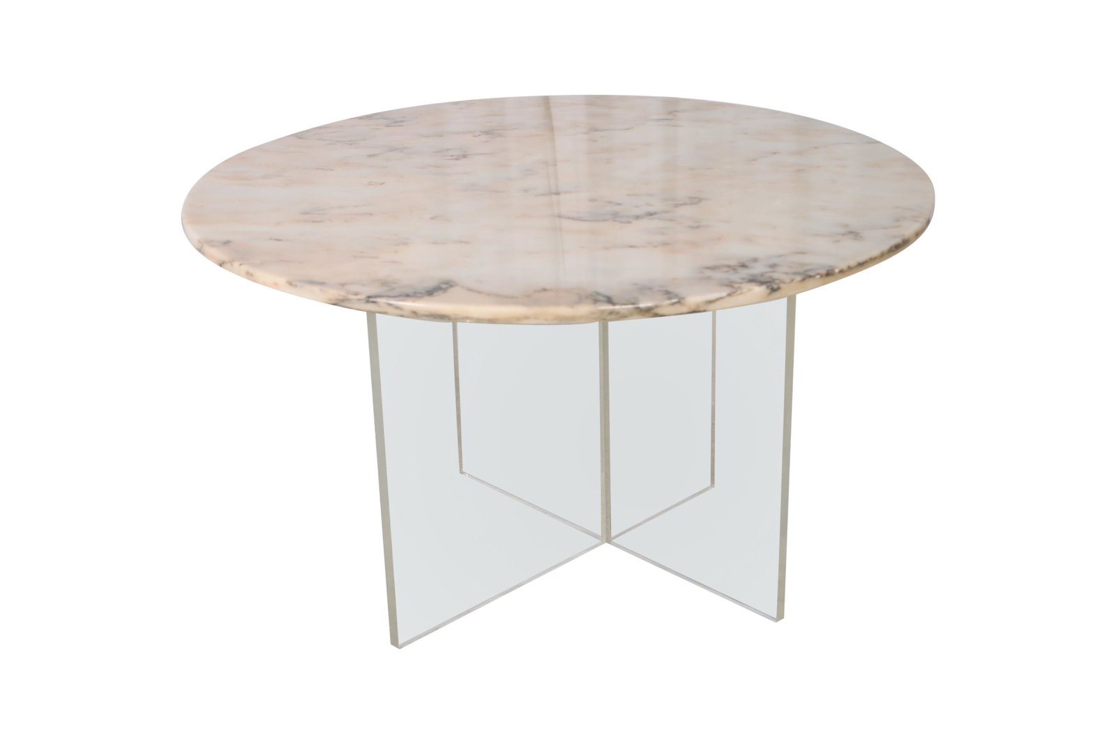 Lucite and Marble Table: A Lucite and marble side table. Dimensions 24x42