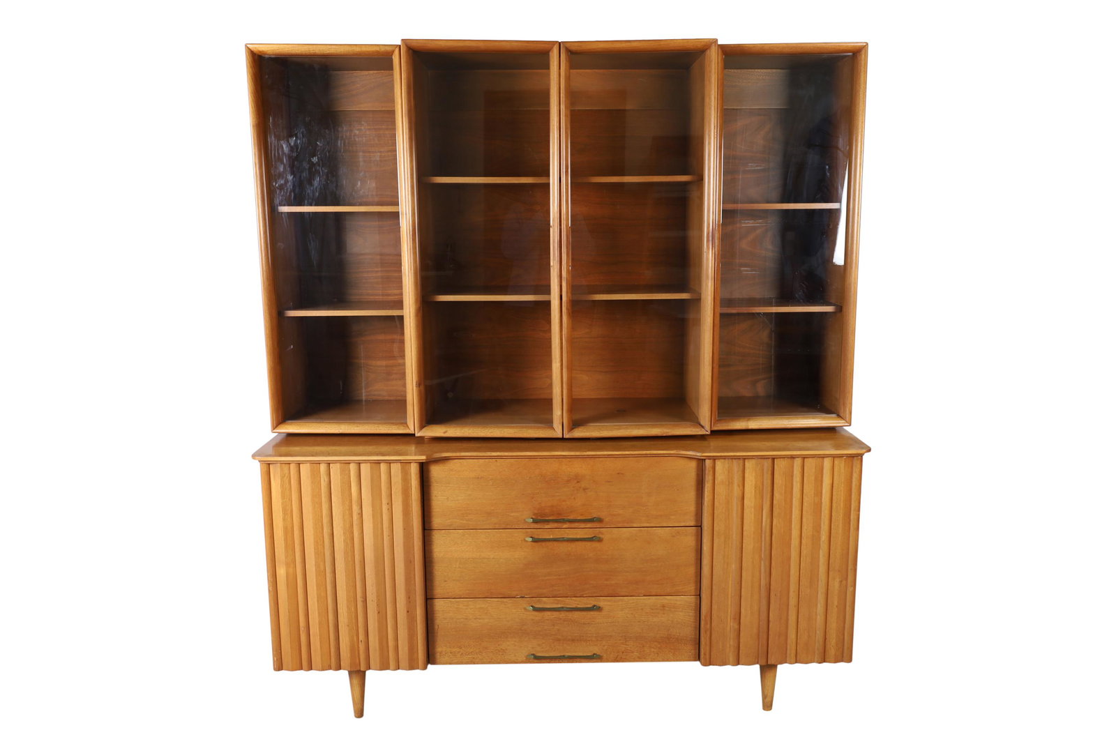 Mid Century Modern Walnut Credenza: Mid Century walnut credenza with top. Dimensions 71x62x20