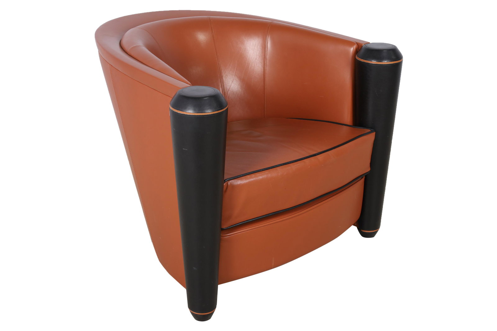 Adam Tihany - Leather Chair: Adam Tihany for Pace Leather Chair. Dimensions 30x36x38