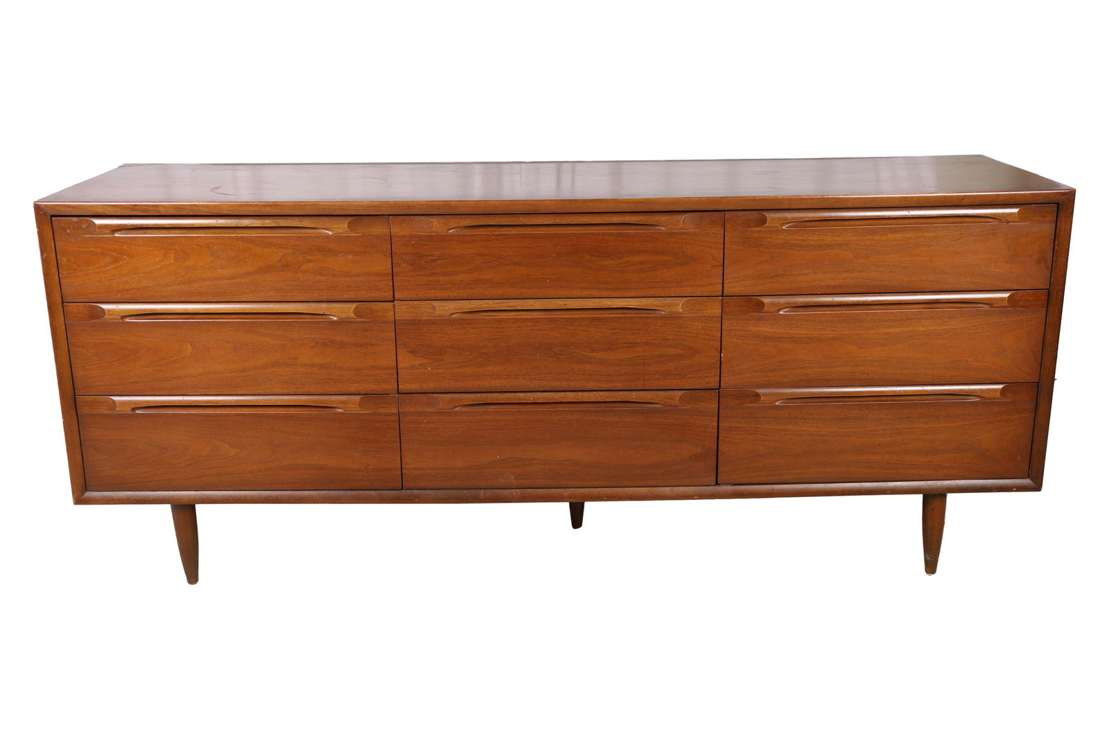 Mid Century Walnut Triple Dresser (1 of 4)