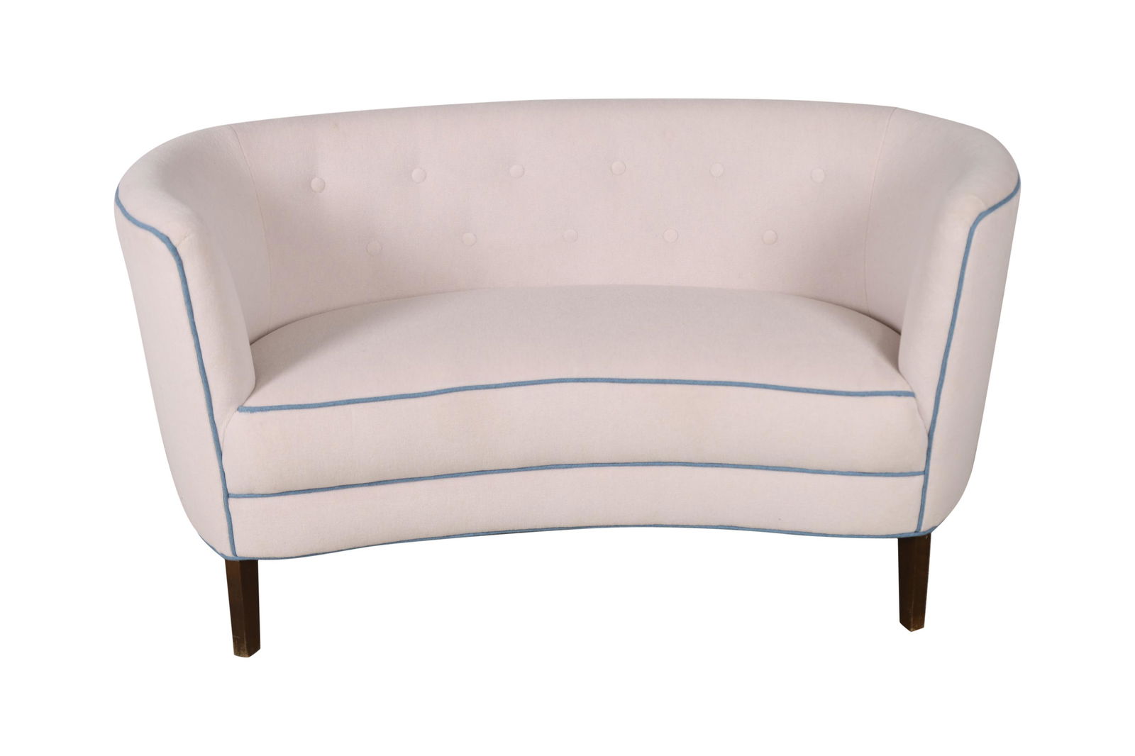 Danish Small Curved 2 Seat Sofa (1 of 5)