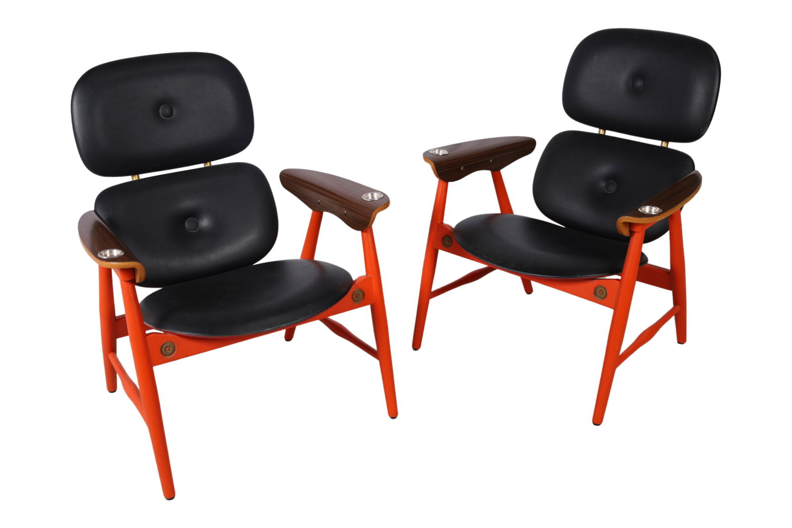 Marco Zanuso - Leather Arm Chairs - Pair (1 of 5)