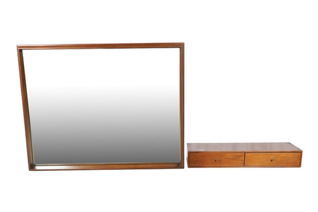 Robert Caldwell NY -  Walnut Mirror & Dresser Box (1 of 4)