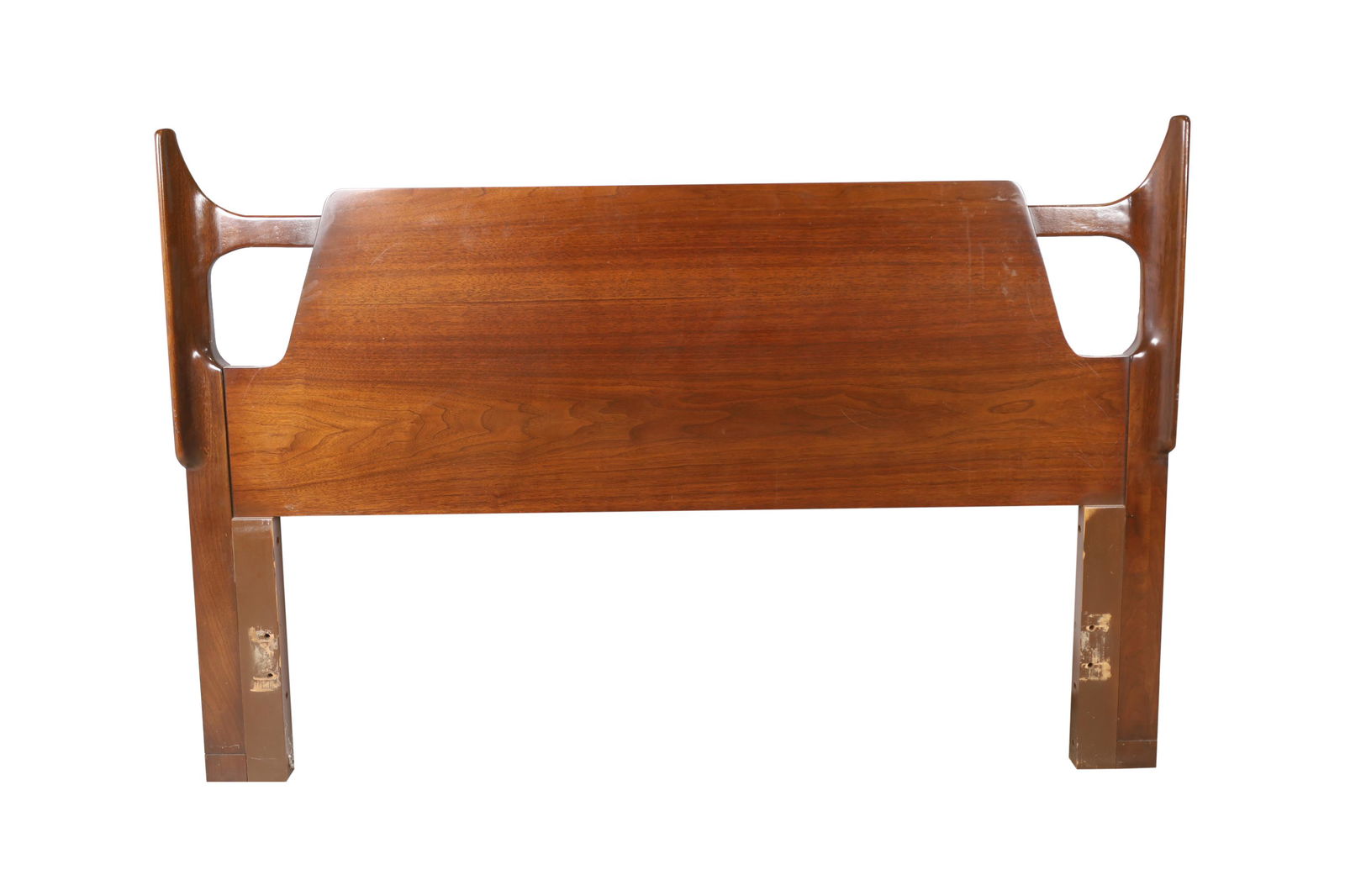 Mid Century Sculpted Walnut Full Headboard (1 of 2)