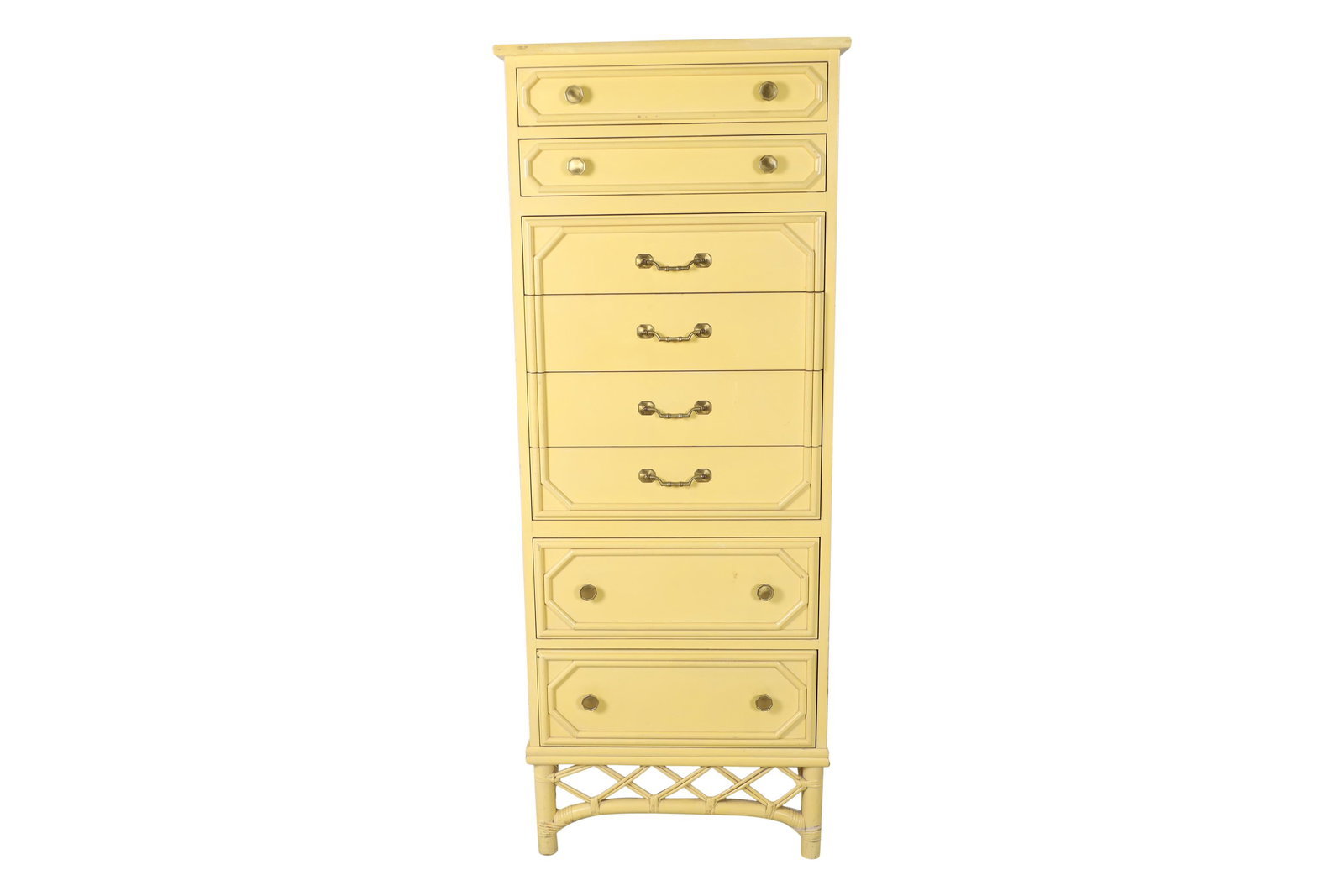 Faux Bamboo Painted Lingerie Chest: Faux Bamboo Painted Lingerie Chest. Dimensions 61x24x18