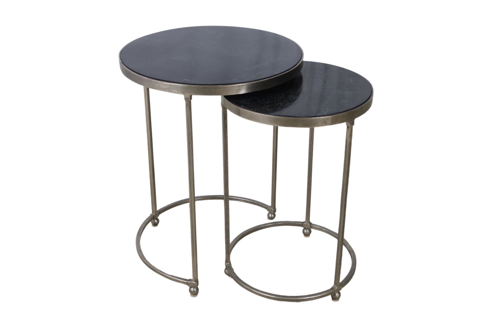 Steel and Tessellated Marble Post Modern Tables -2 (1 of 3)