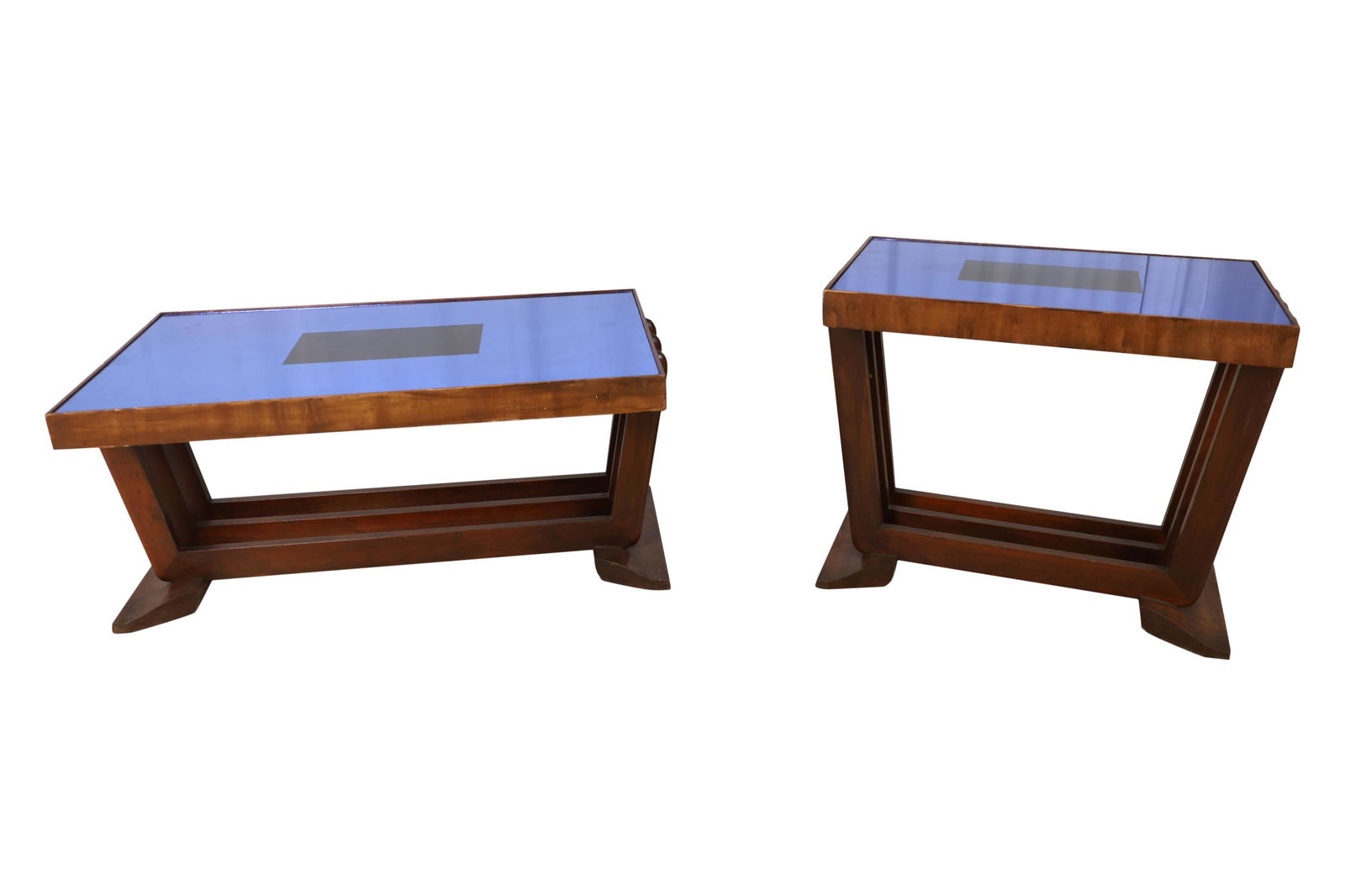 Art Deco Cobalt Glass Coffee and End Table (1 of 4)