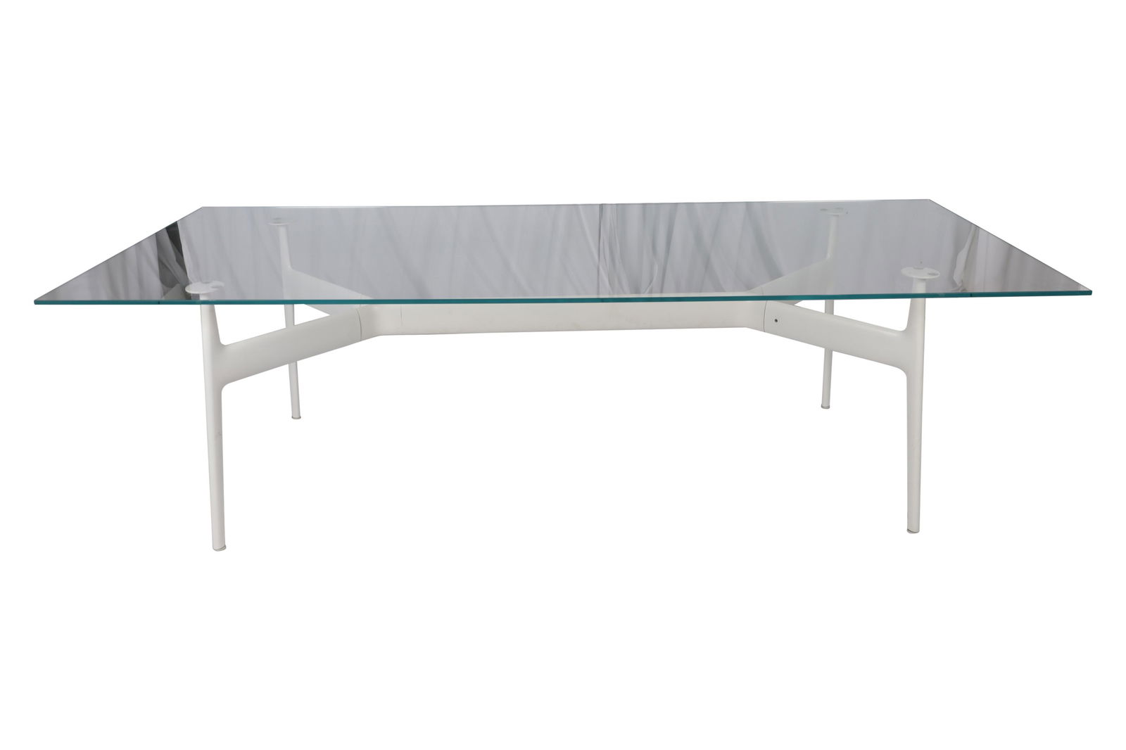 Richard Schultz Style Glass Top Table: Richard Schultz Style Glass Top Table. Dimensions 28x96x39.5