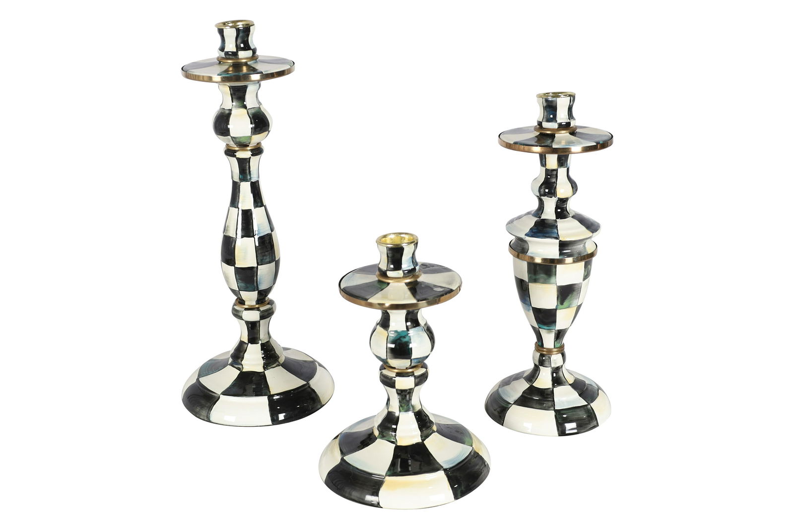 MacKenzie Childs - Courtly Check Candlesticks - 3 (1 of 4)